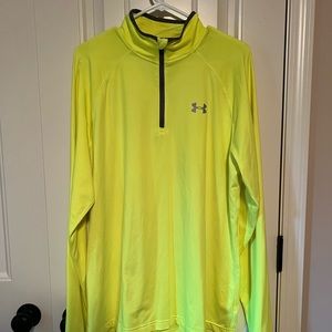 UA running pullover in highlighter yellow